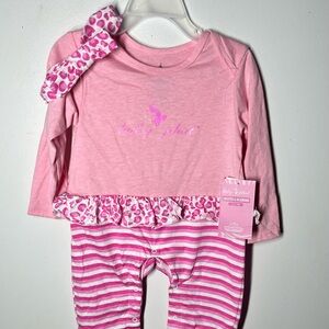 BRAND NEW Baby Phat Pink Infant Dress Onesie + Headband